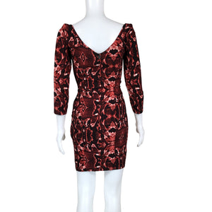 Unisex Guess - Schiffon dress, size 32 - Wine red (2)