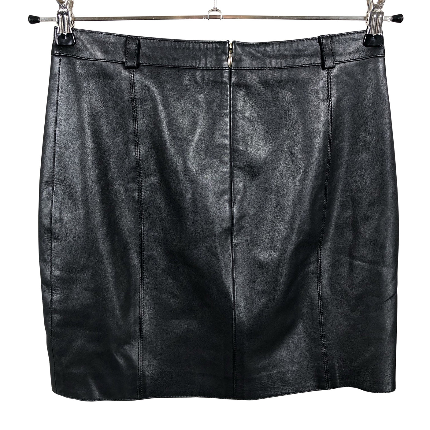 Unisex Massimo Dutti - Leather skirt, size 34 - Black (2)