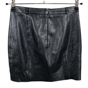 Unisex Massimo Dutti - Leather skirt, size 34 - Black (2)