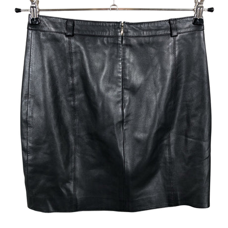 Unisex Massimo Dutti - Leather skirt, size 34 - Black (2)