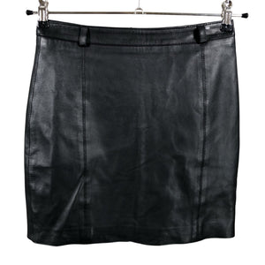 Unisex Massimo Dutti - Leather skirt, size 34 - Black (1)
