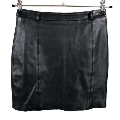 Unisex Massimo Dutti - Leather skirt, size 34 - Black ()