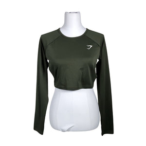 Unisex Gymshark - Sports shirt, long sleeve, size 38 - Green (1)