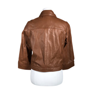 Unisex Part two - Leather jacket, size 34 - Brown (2)
