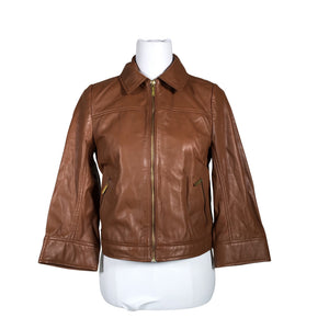 Unisex Part two - Leather jacket, size 34 - Brown (1)