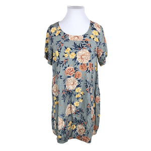 Unisex Zizzi - Schiffon tunic, size 42 - Green (1)