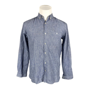 Unisex Knowledge Cotton Apparel - Collared shirt, size L - Blue (1)