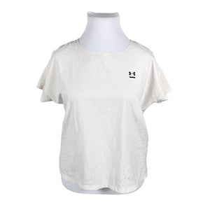 Unisex Under Armour - Sports shirt, short sleeve, size 46 - Natural white (1)