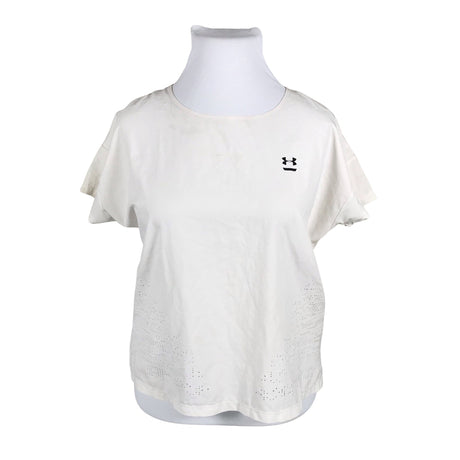 Unisex Under Armour - Sports shirt, short sleeve, size 46 - Natural white ()