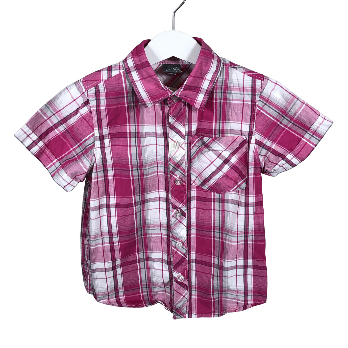 Unisex Kinderit - Collared shirt, size 110 - 116 - Pink (1)