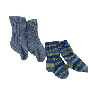 Unisex Handmade - Wool socks, size 18 - Blue (1)