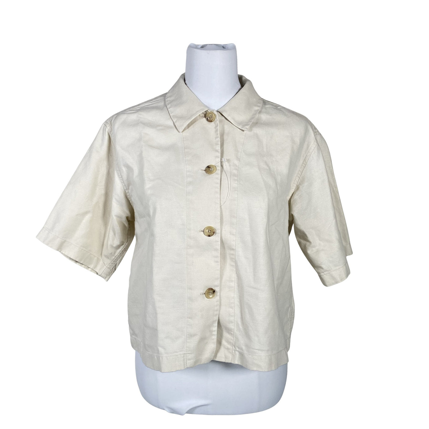 Unisex Muji - Collared shirt, size 36 - Beige (1)