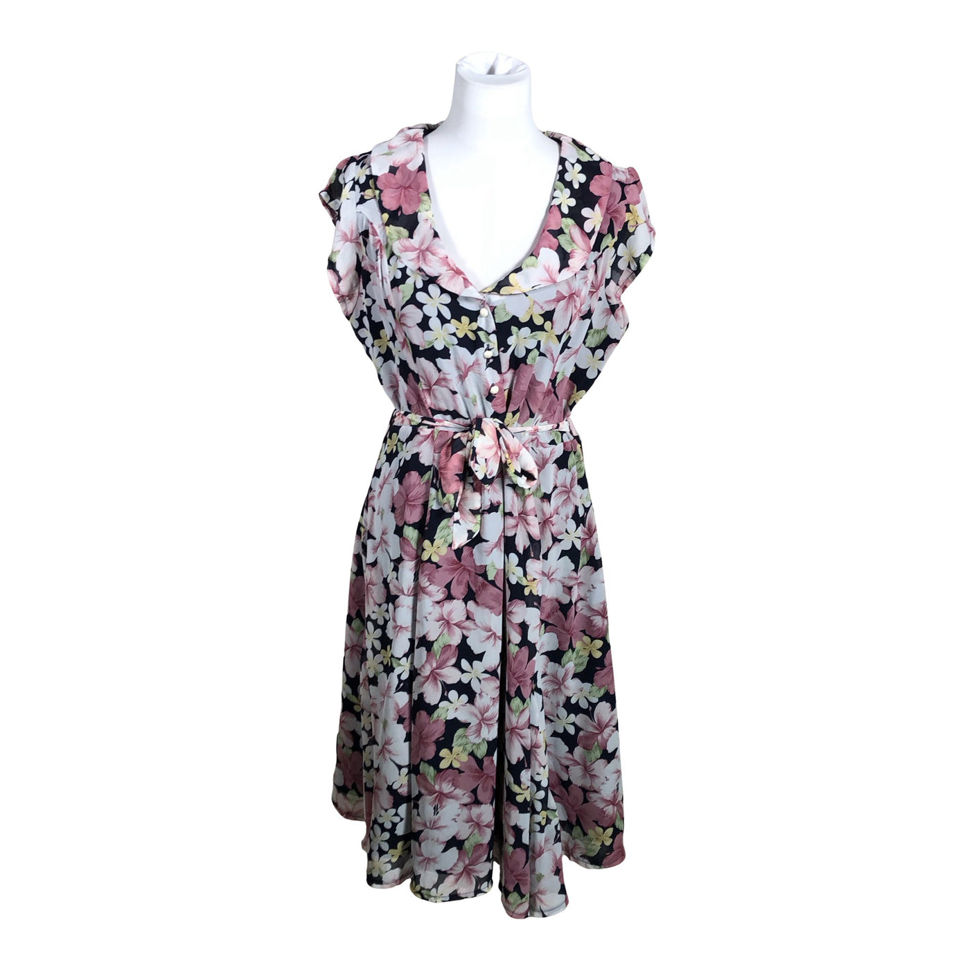 Unisex Collectif - Schiffon dress, size 42 - Blue (1)