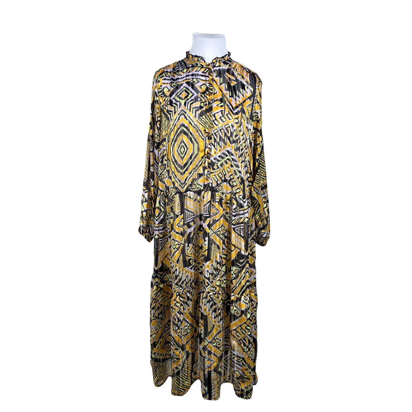 Unisex Zizzi - Schiffon dress, size 50 - Yellow (1)