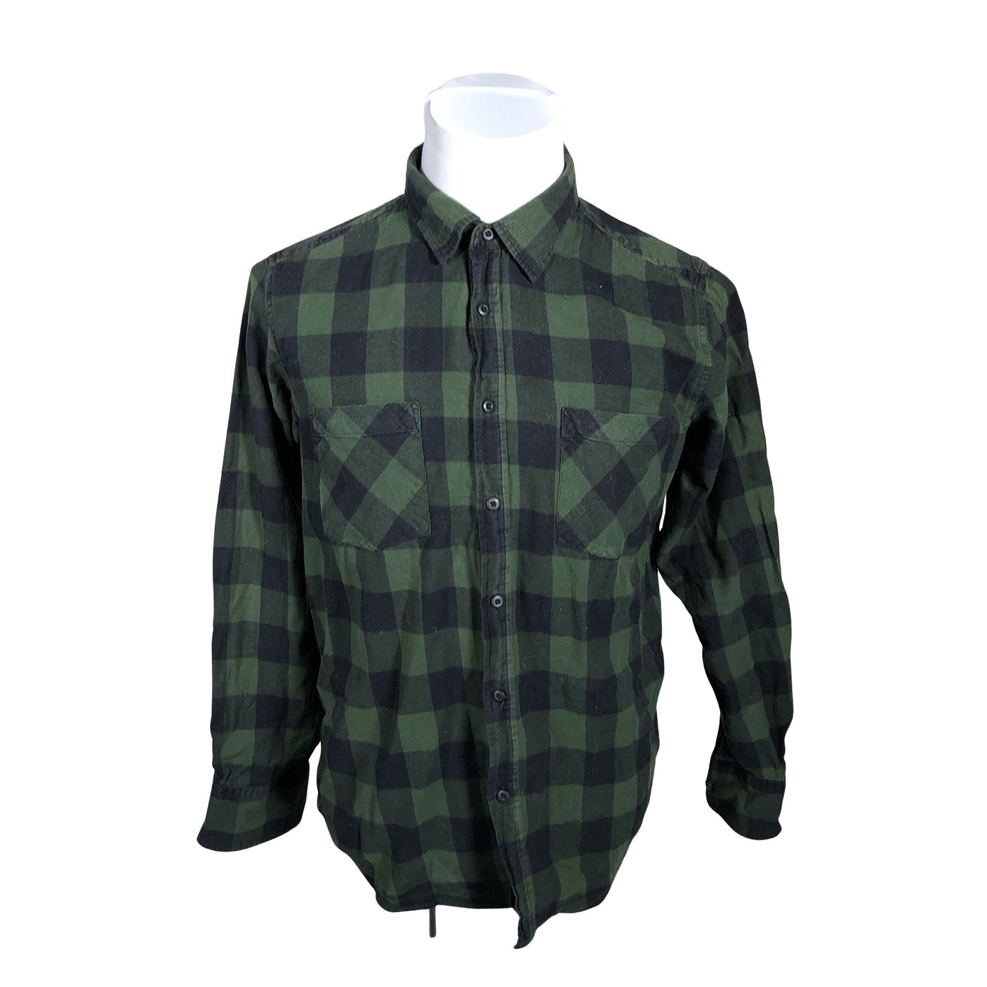 Unisex Urban Classics - Flannel shirt, size L - Green (1)