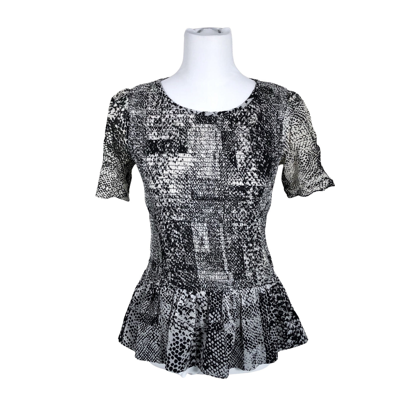 Unisex Karen Millen - Short-sleeved blouse, size 38 - Gray (1)