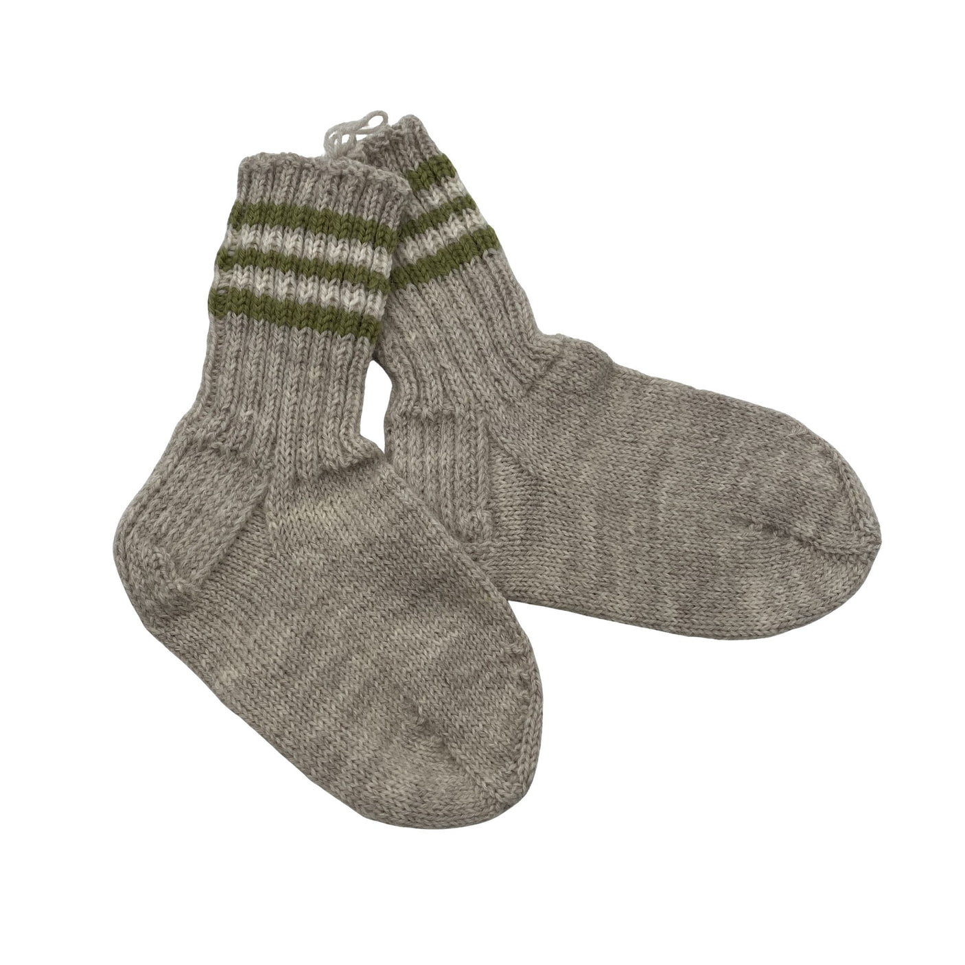 Unisex Handmade - Wool socks, size 33 - Beige (1)