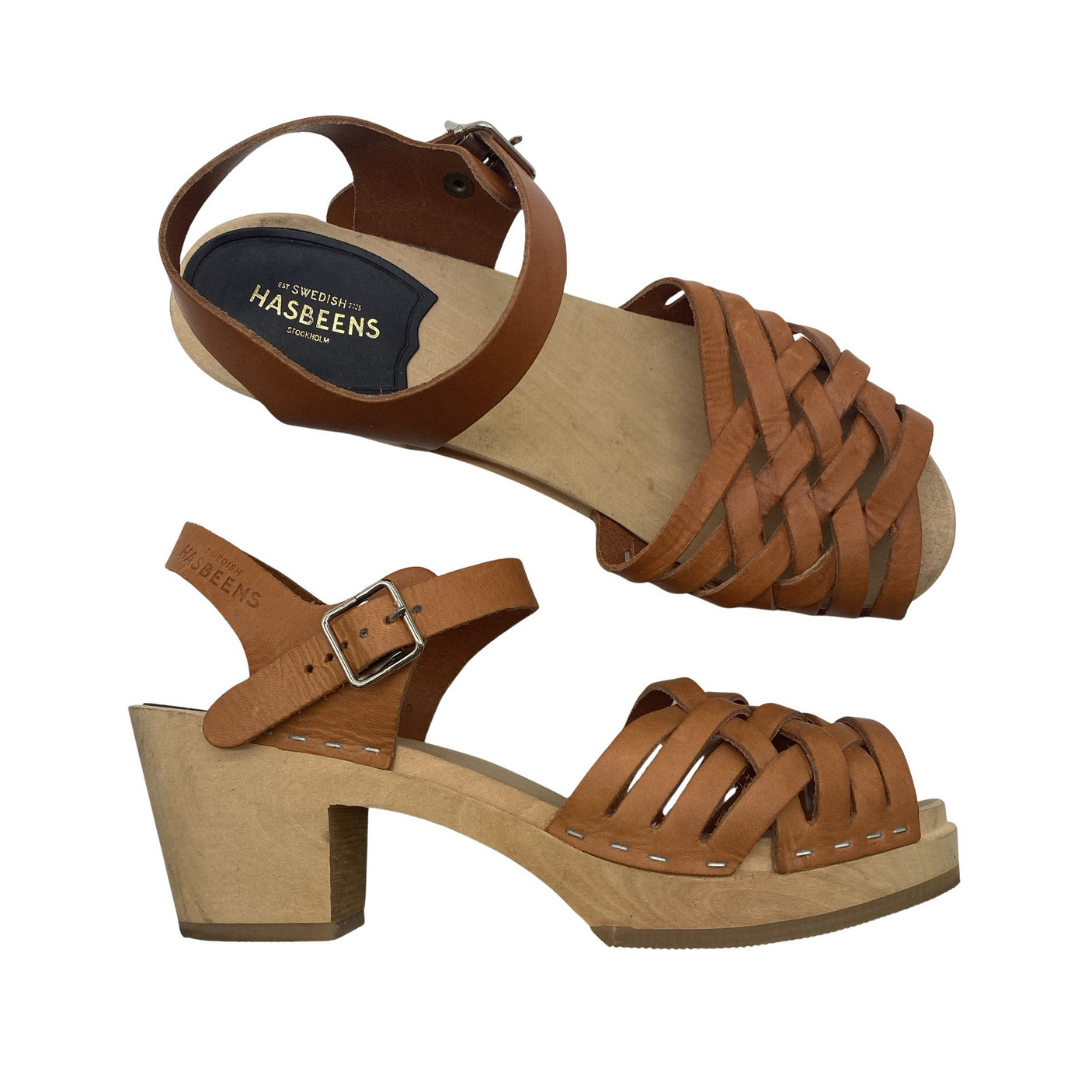 Unisex Swedish Hasbeens - Heeled sandals, size 39 - Brown (1)