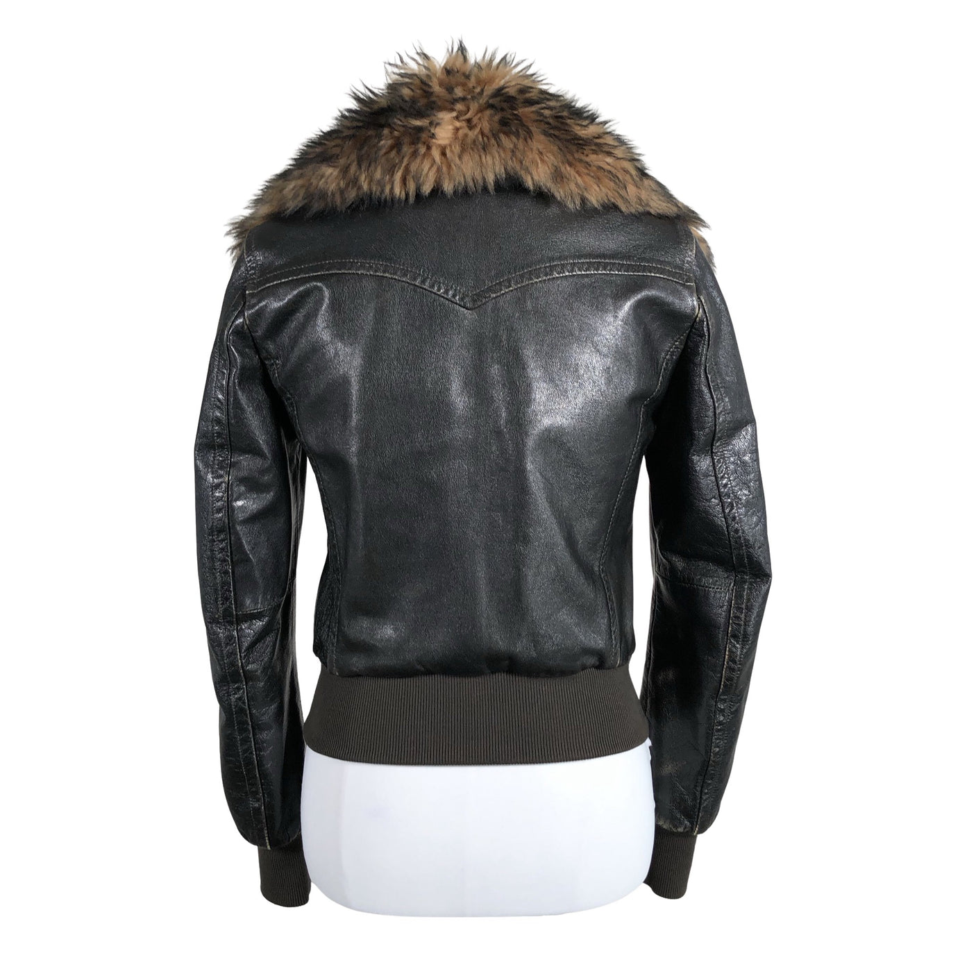 Unisex Benetton - Leather jacket, size 36 - Brown (3)