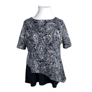 Unisex Femme - Short-sleeved blouse, size 46 - Black (1)