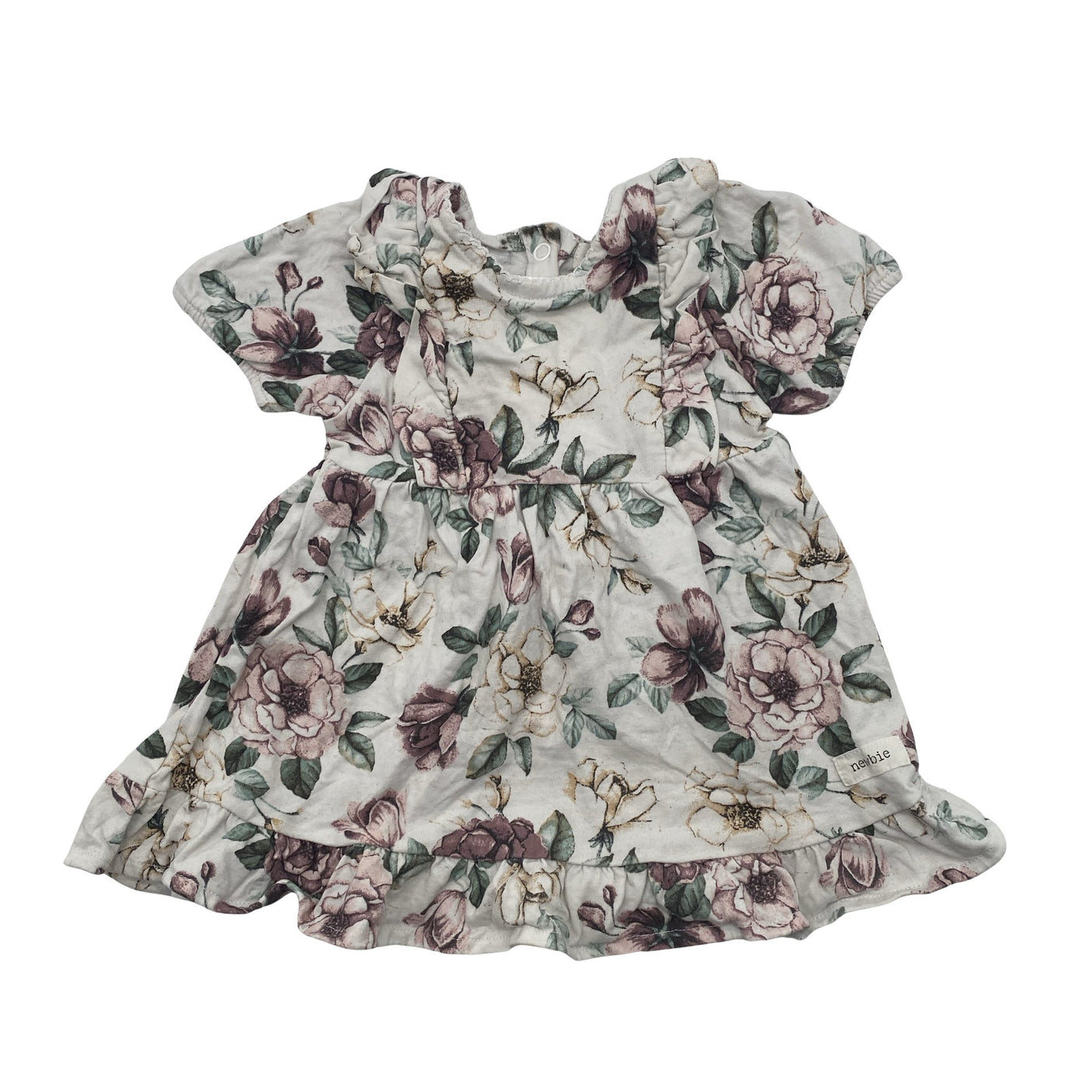 Unisex Newbie - Tricot dress, size 62 - 68 - White (1)