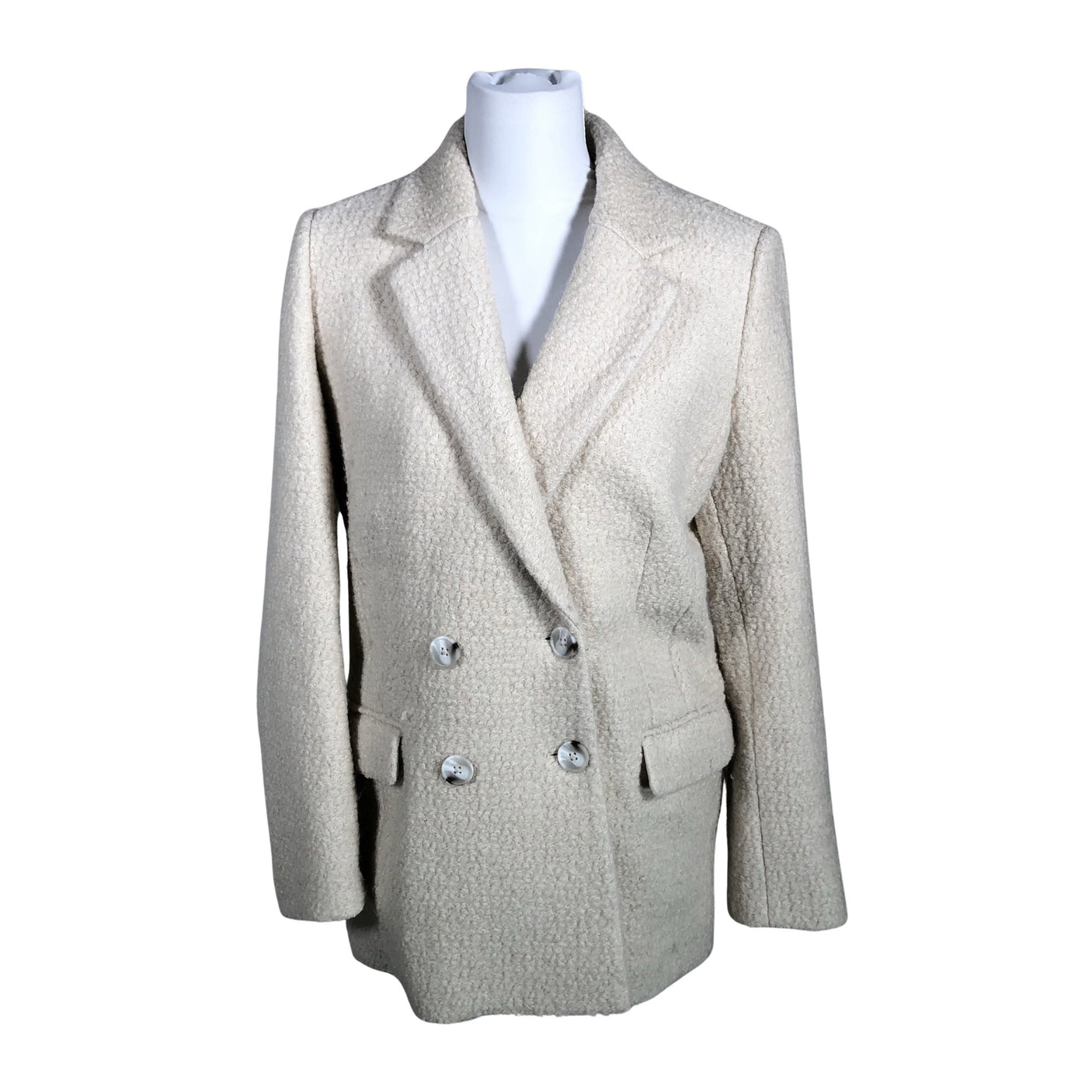Unisex Lindex - Wool coat, size 36 - Natural white (1)