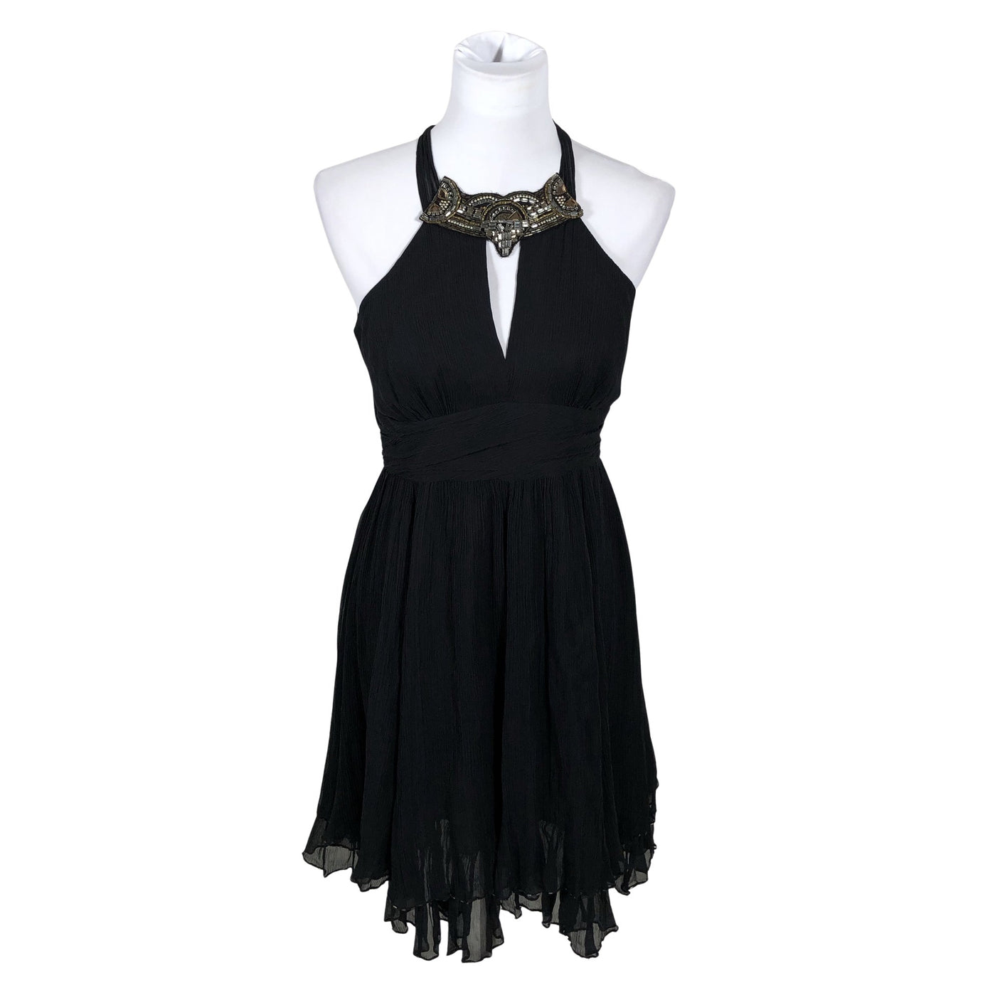Unisex Karen Millen - Schiffon dress, size 40 - Black (1)