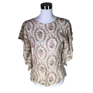 Unisex Claire.dk - Short-sleeved blouse, size 34 - Beige (1)
