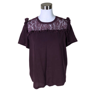 Unisex French Connection - Short-sleeved blouse, size 40 - Wine red (1)