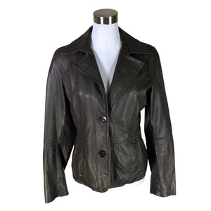 Unisex Rock'n Blue - Leather jacket, size 40 - Brown (1)