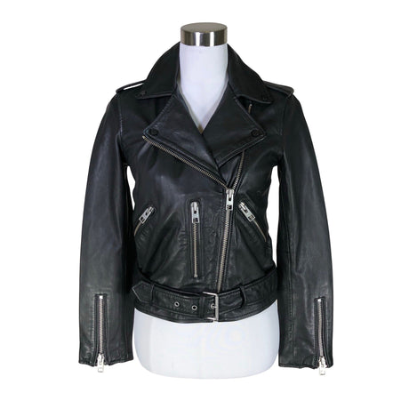 Unisex All Saints - Leather jacket, size 36 - Black ()