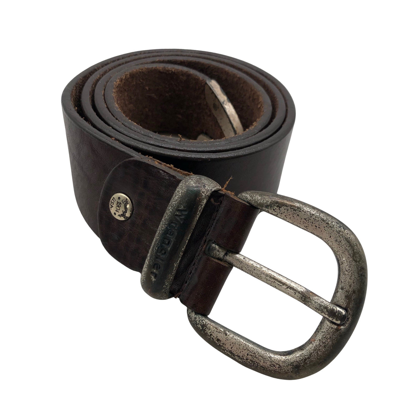 Unisex Wrangler - Leather belt, size No size - Brown (1)