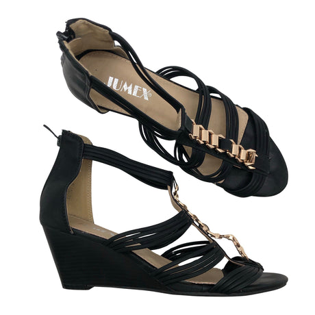 Unisex Jumex - Wedge sandals, size 39 - Black ()