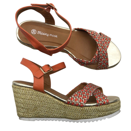 Unisex Moony Mood - Wedge sandals, size 39 - Orange ()
