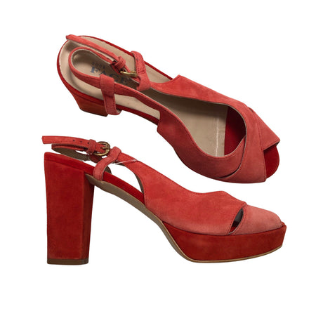 Unisex Your Face - Heeled sandals, size 39 - Red ()