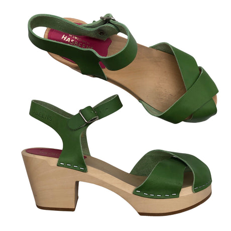 Unisex Swedish Hasbeens - Heeled sandals, size 37 - Green ()