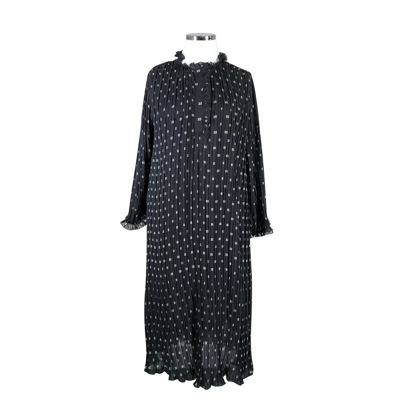 Unisex Ganni - Schiffon dress, size 42 - Black (1)
