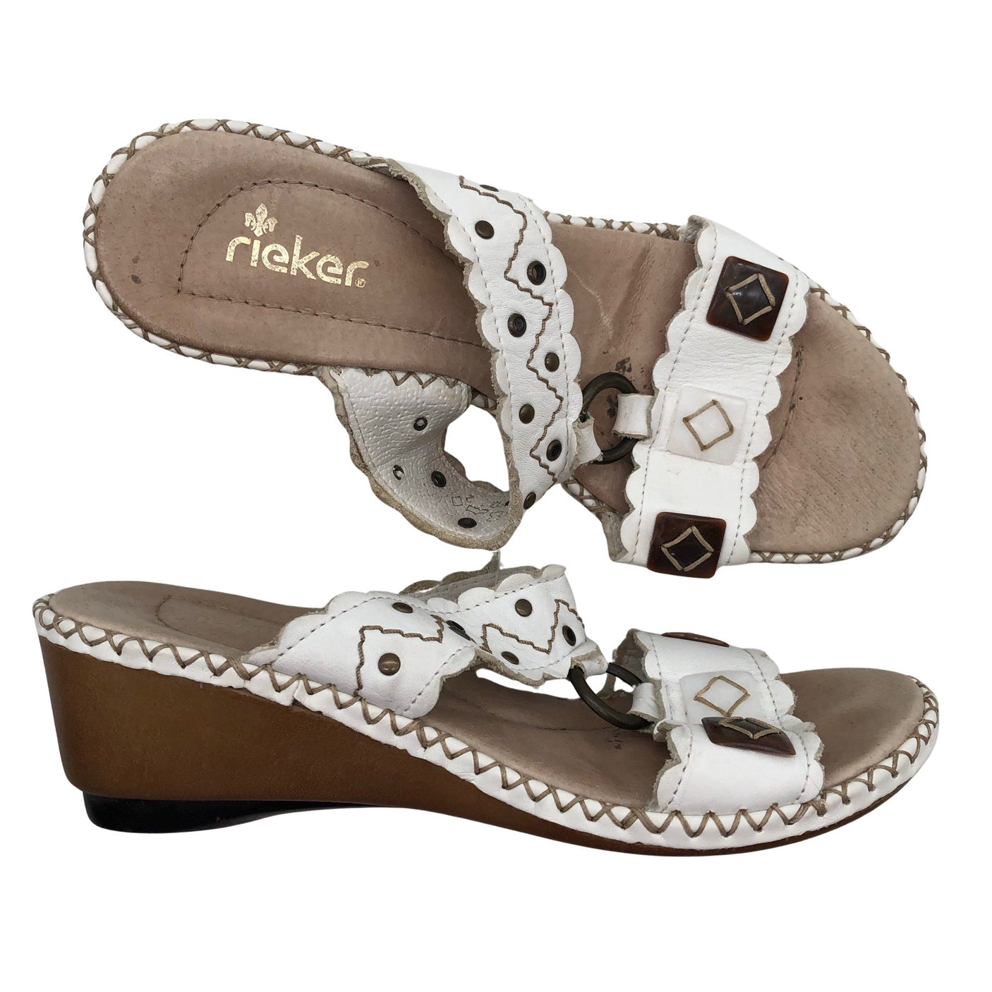 Unisex Rieker - Heeled sandals, size 37 - White (1)