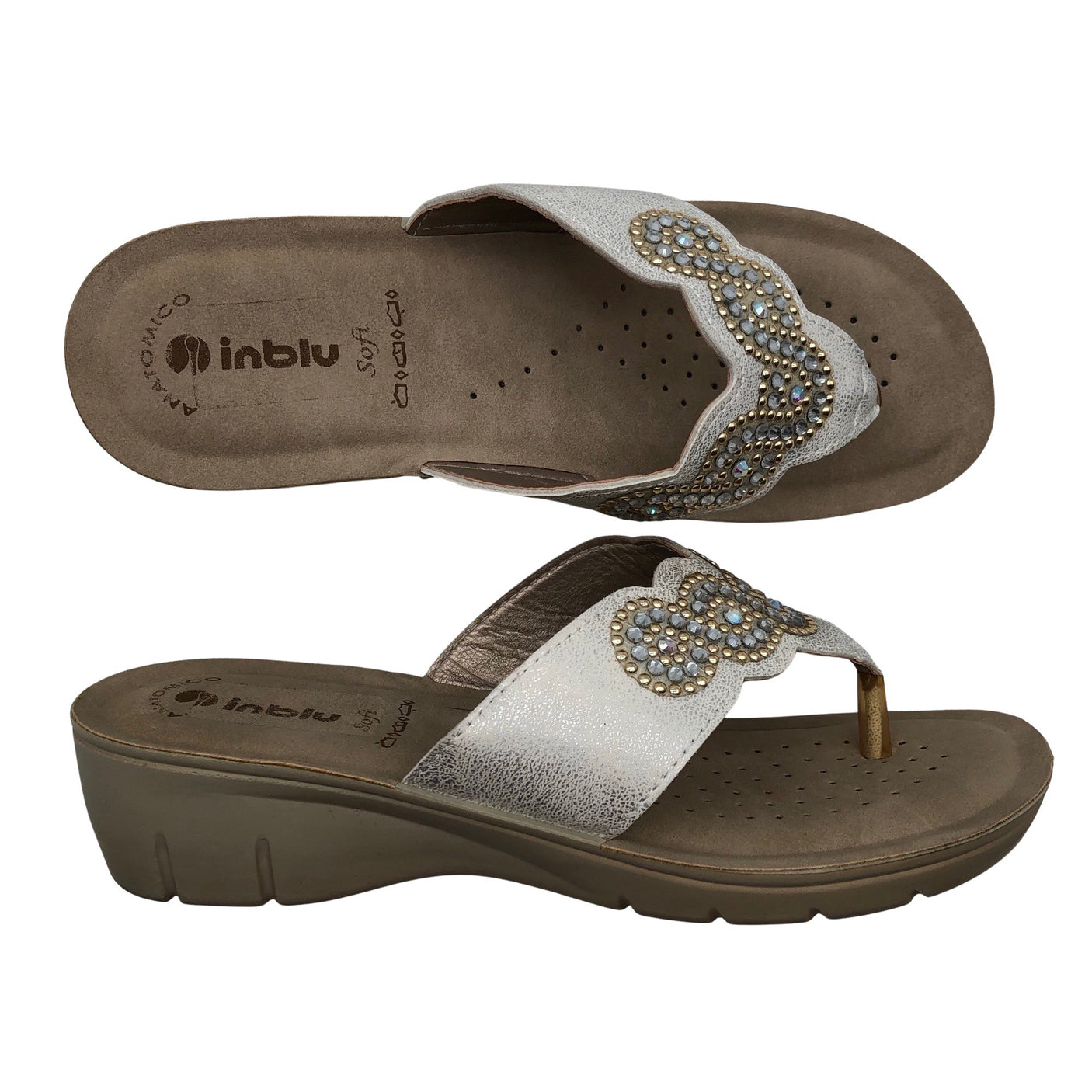Unisex Inblu - Wedge sandals, size 38 - Beige (1)