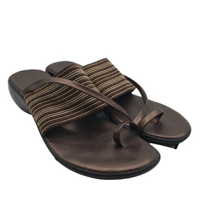 Unisex Red Shoe - Wedge sandals, size 37 - Brown (2)