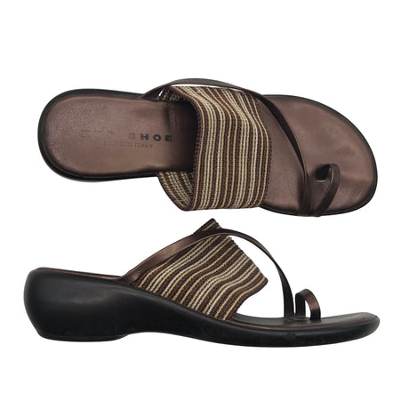 Unisex Red Shoe - Wedge sandals, size 37 - Brown ()