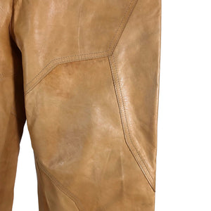 Unisex Friitala - Leather pants, size 40 - Yellow (3)