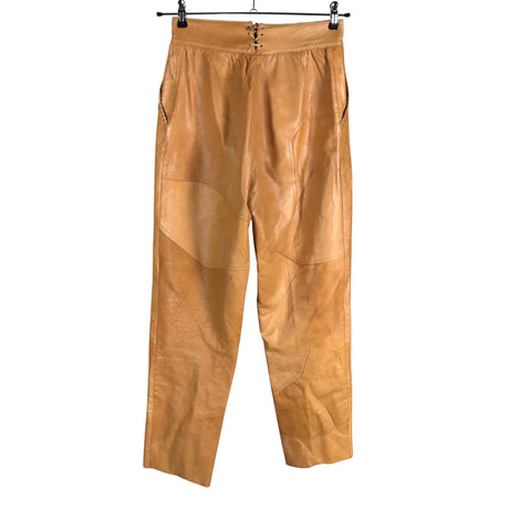 Unisex Friitala - Leather pants, size 40 - Yellow (2)