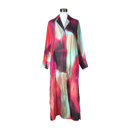 Unisex COS - Schiffon dress, size 32 - Brown ()