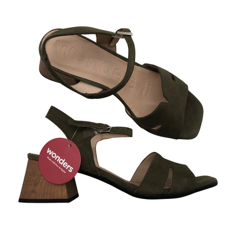 Unisex Wonders - Heeled sandals, size 36 - Green ()