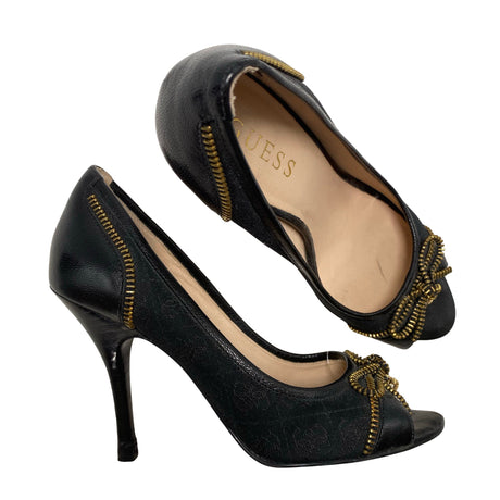 Unisex Guess - Open toe high heel shoes, size 35 - Black ()