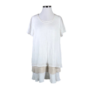 Unisex Zizzi - Schiffon dress, size 42 - White (1)