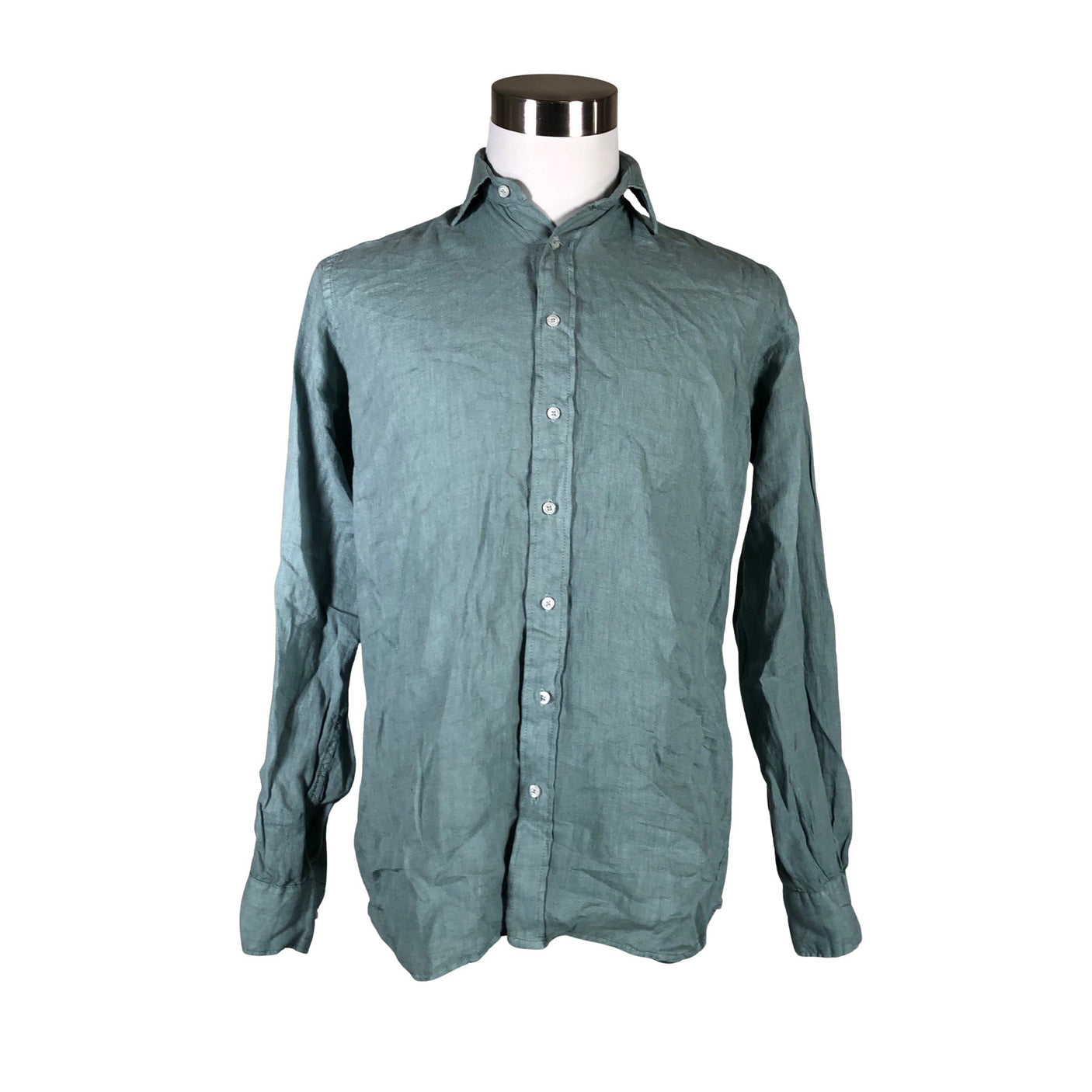 Unisex Puro Lino - Collared shirt, size S - Turquoise (1)