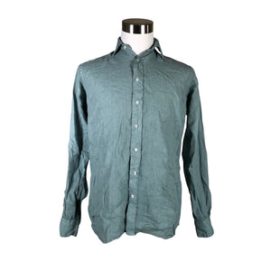 Unisex Puro Lino - Collared shirt, size S - Turquoise (1)