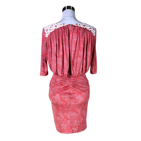 Unisex Saloni - Tricot dress, size 34 - Red (2)